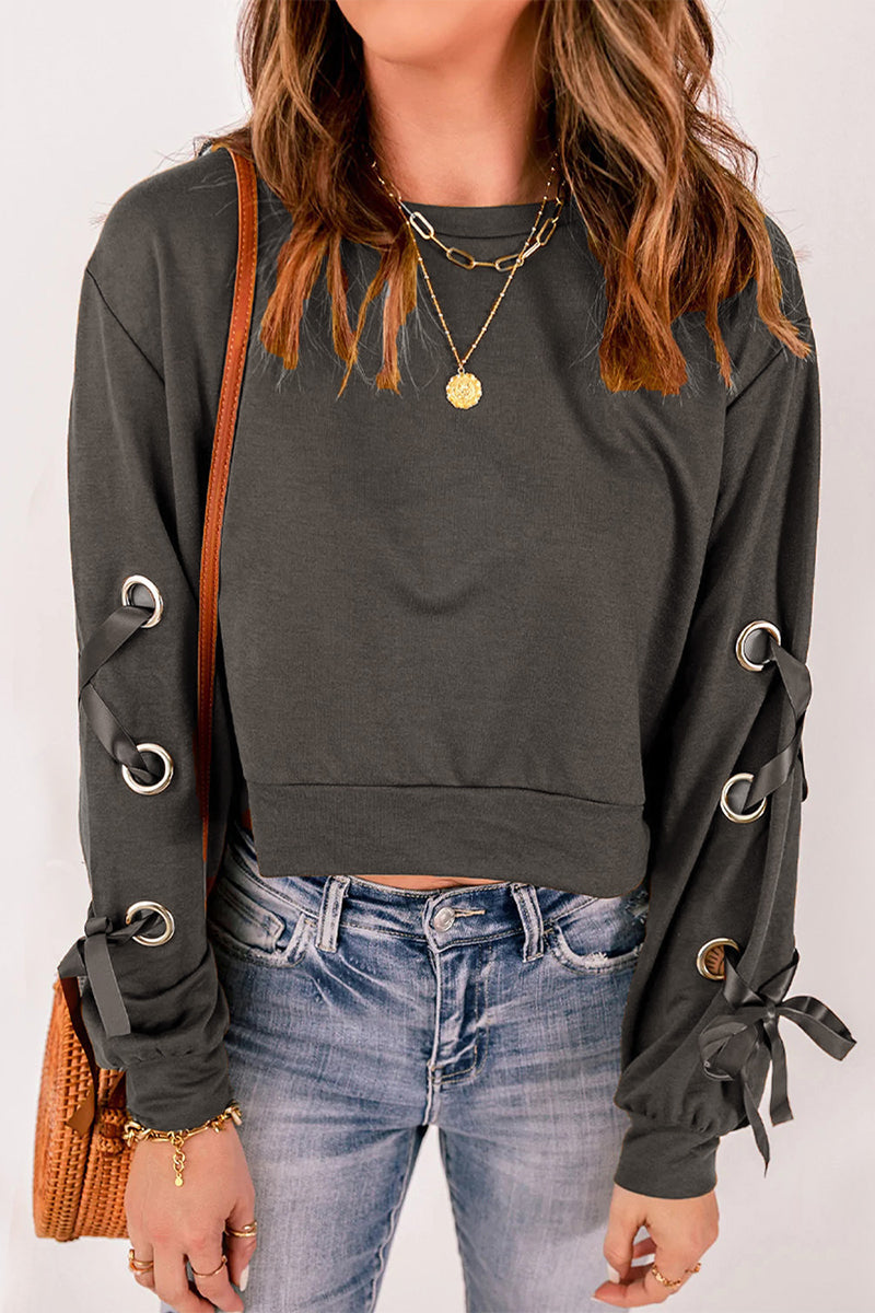 Bandage O Neck Hoodies(4 Colros)