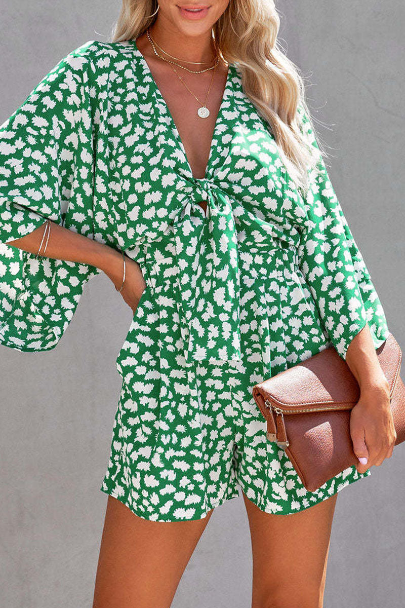 Striped Print Strap Design V Neck Loose Jumpsuits(6 Colors)