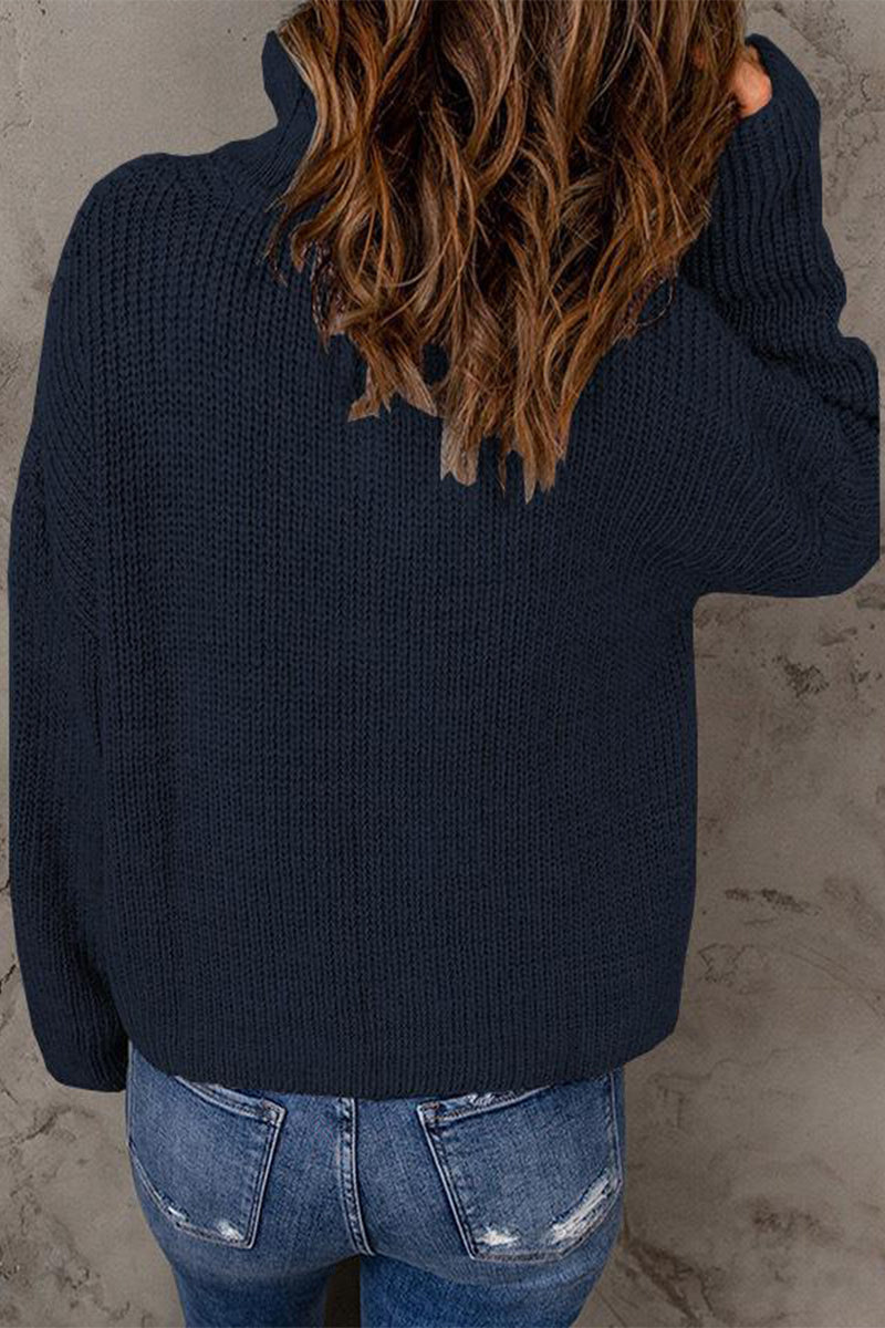 Zipper Zipper Collar Sweaters(8 Colors)