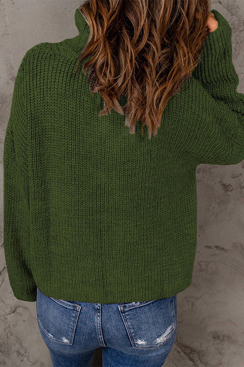Zipper Zipper Collar Sweaters(8 Colors)