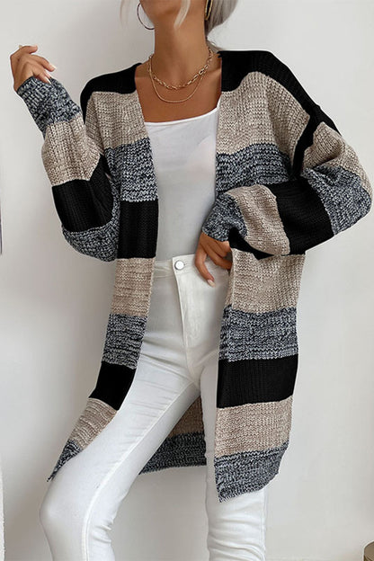 Color Block Contrast V Neck Sweaters(6 Colors)