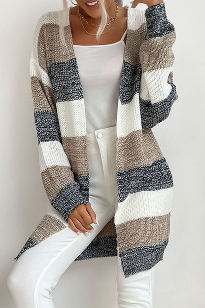 Color Block Contrast V Neck Sweaters(6 Colors)