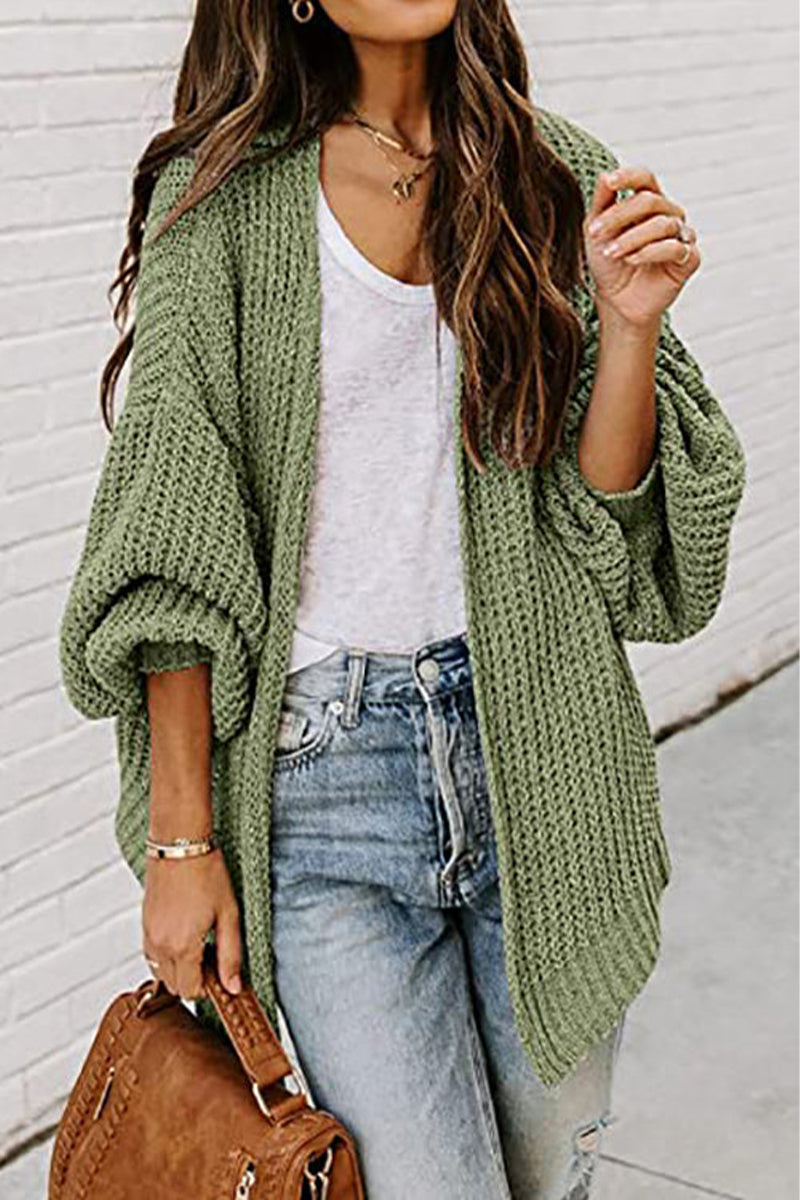 Color V Neck Sweater Cardigans(6 Colors)