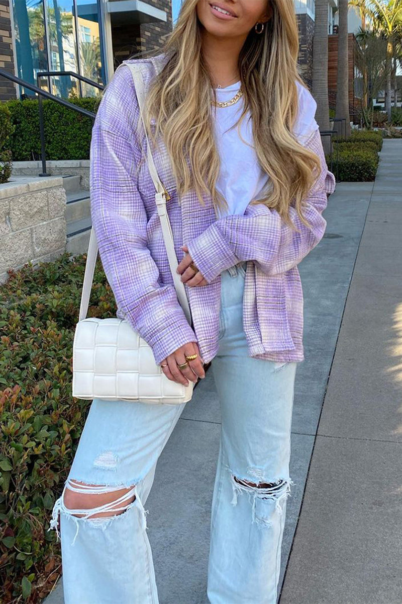 Print Buckle Turndown Collar T-shirts