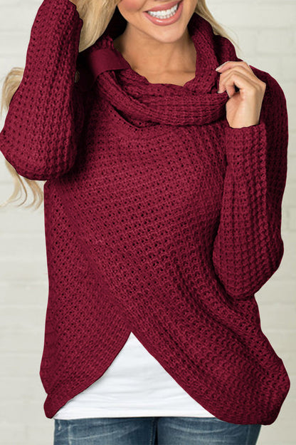 Patchwork Scarf Collar Sweaters(4 Colors)
