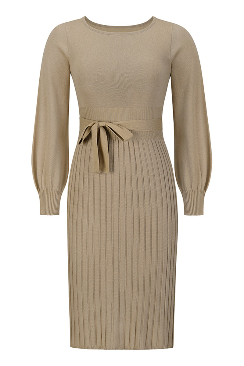 Bandage O Neck One Step Skirt Dresses(4 Colors)