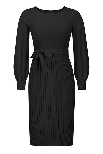 Bandage O Neck One Step Skirt Dresses(4 Colors)