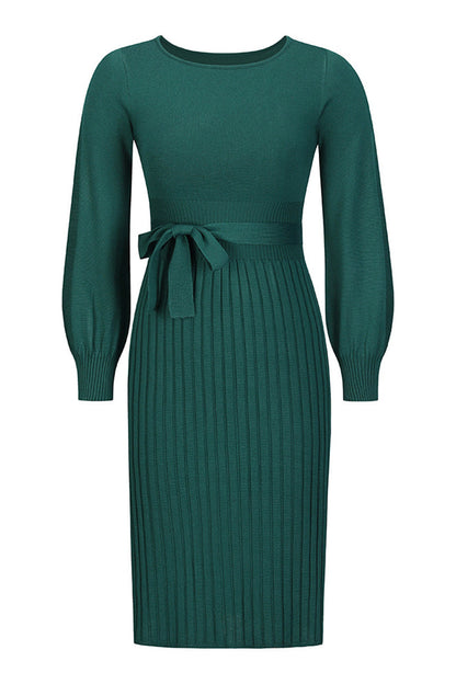 Bandage O Neck One Step Skirt Dresses(4 Colors)