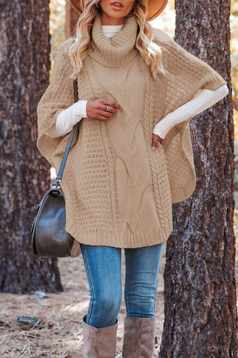 Patchwork Turtleneck Sweaters(3 Colors)