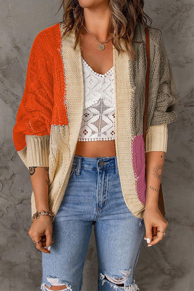 Color Block Contrast Cardigans(8 Colors)