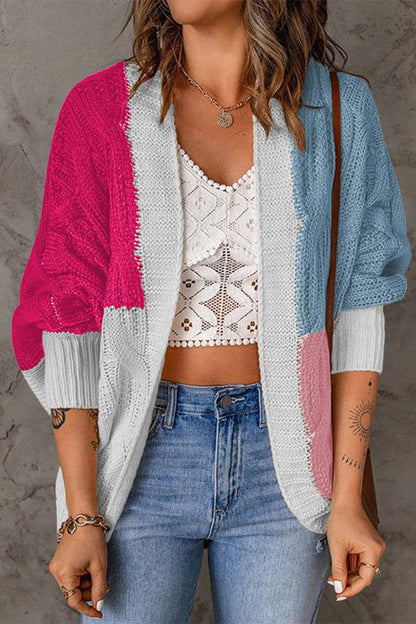 Color Block Contrast Cardigans(8 Colors)