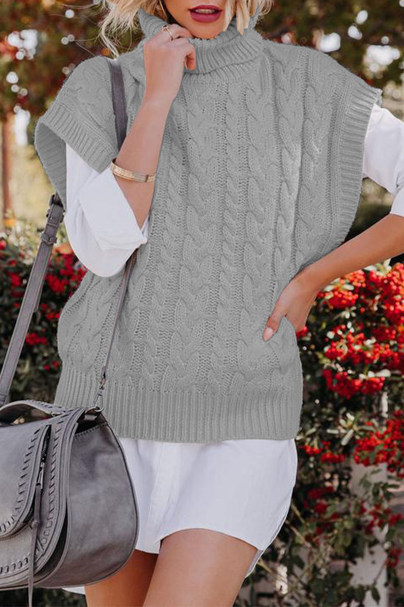 Patchwork Turtleneck Sweaters(4 Colors)