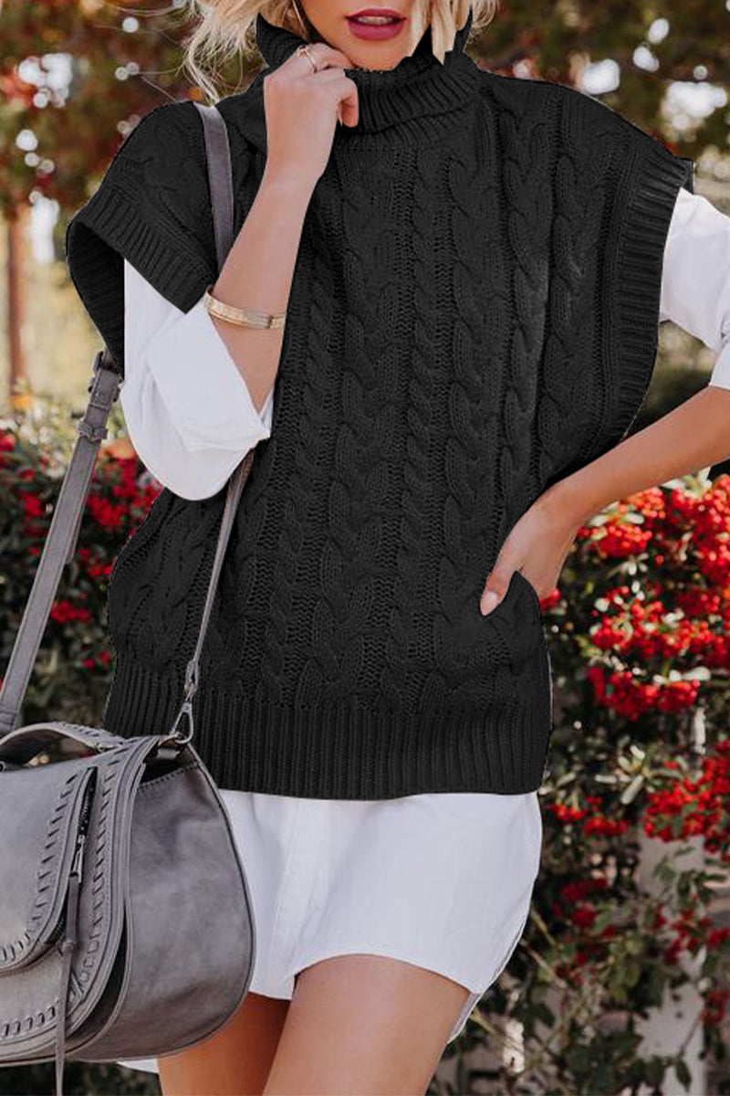 Patchwork Turtleneck Sweaters(4 Colors)