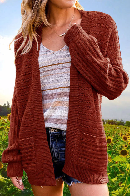 Hollowed Out V Neck Cardigans(6 Colors)