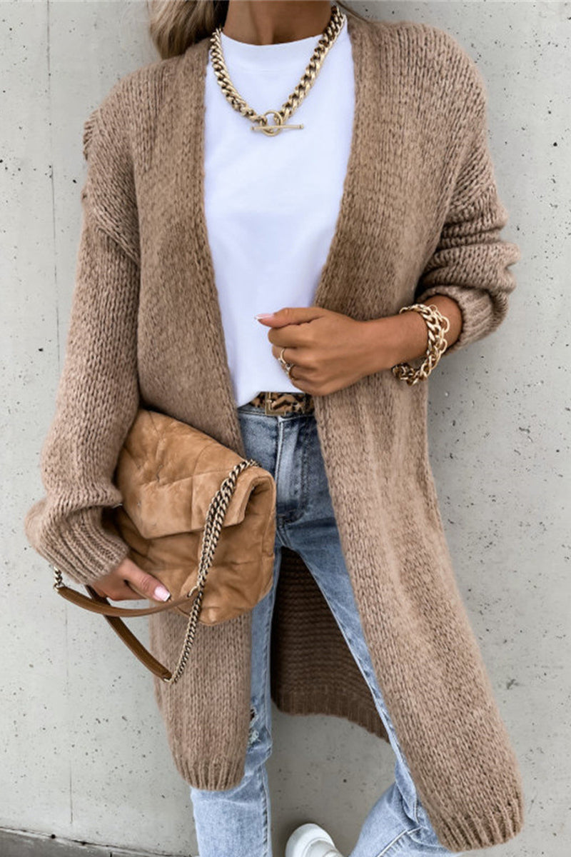 Patchwork V Neck Cardigans(4 Colors)