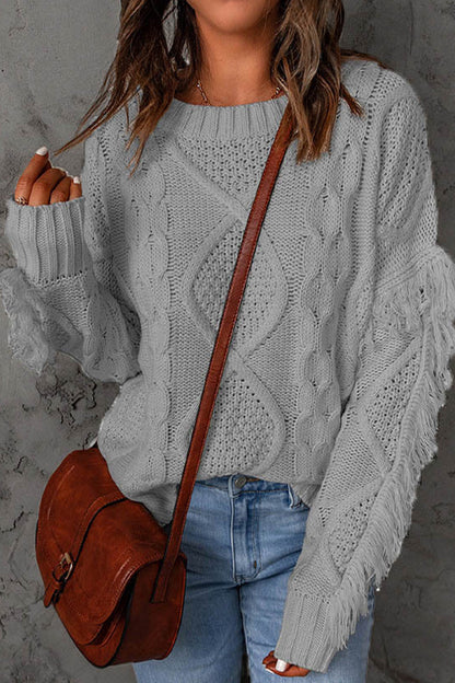 Sweet Tassel O Neck Sweaters(8 Colors)