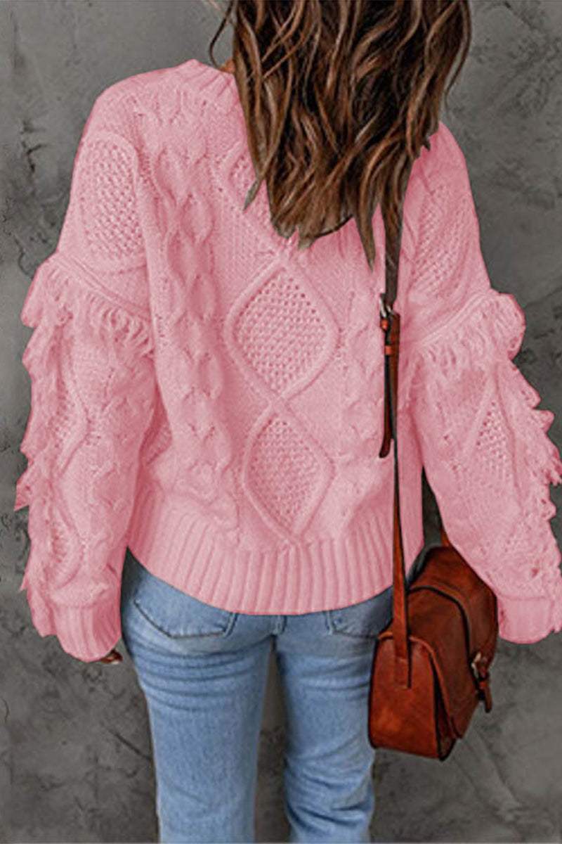 Sweet Tassel O Neck Sweaters(8 Colors)