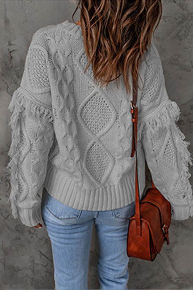 Sweet Tassel O Neck Sweaters(8 Colors)