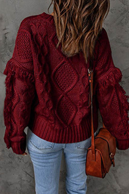 Sweet Tassel O Neck Sweaters(8 Colors)
