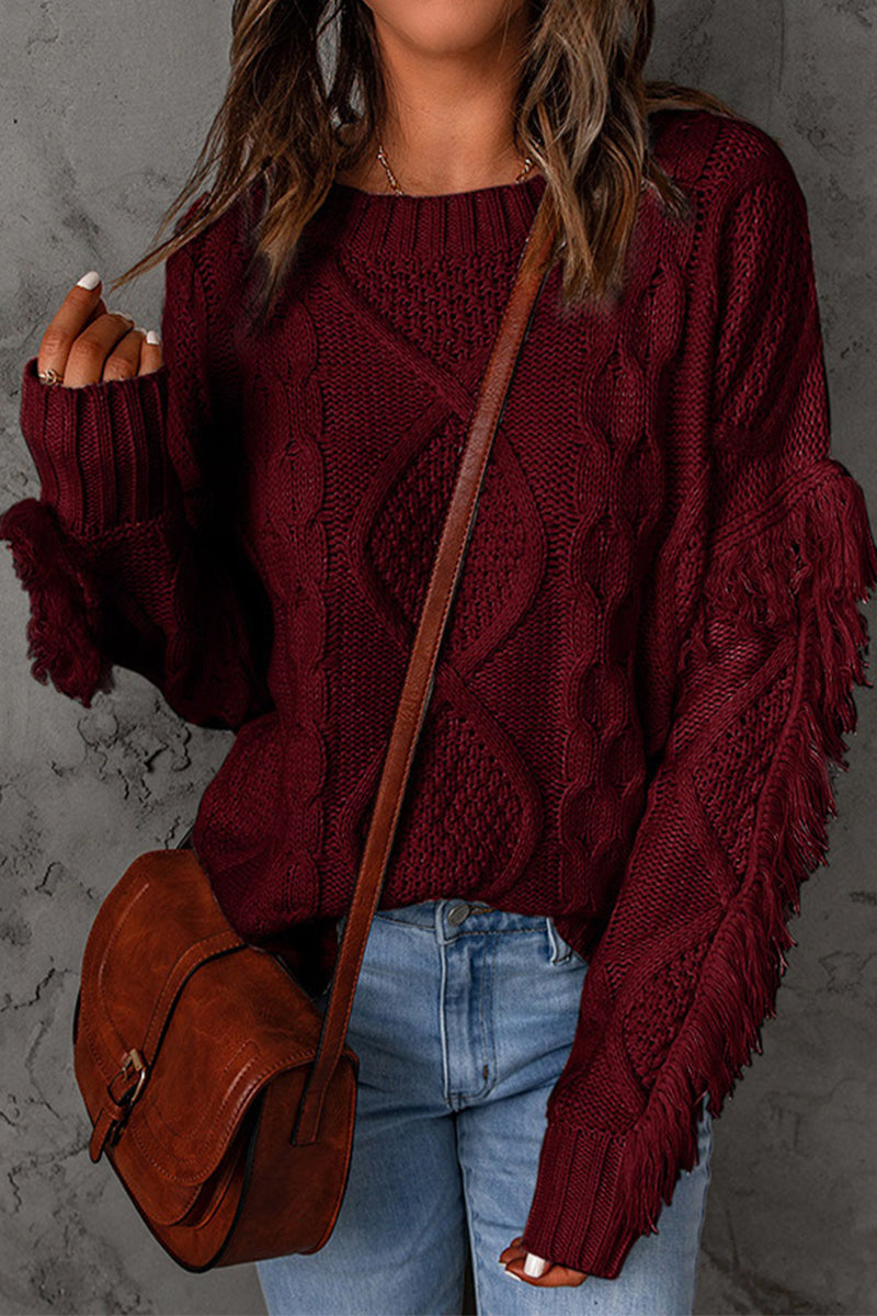 Sweet Tassel O Neck Sweaters(8 Colors)