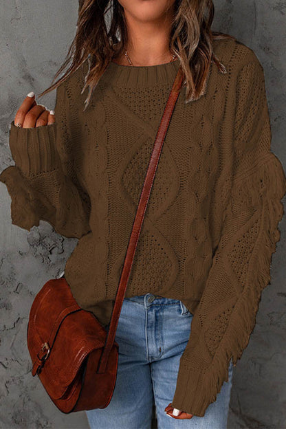 Sweet Tassel O Neck Sweaters(8 Colors)