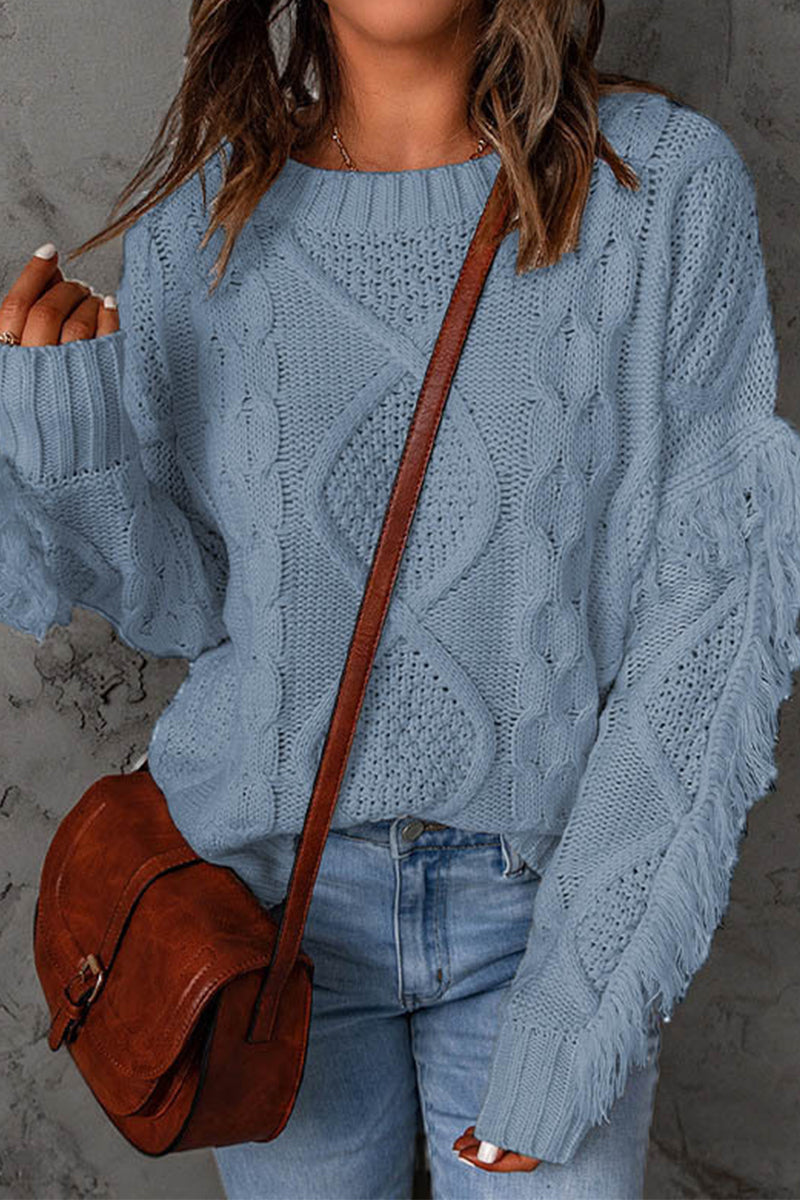 Sweet Tassel O Neck Sweaters(8 Colors)