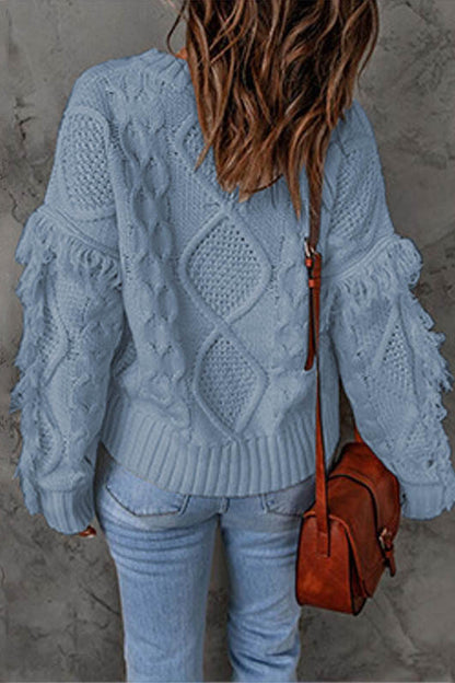 Sweet Tassel O Neck Sweaters(8 Colors)
