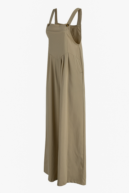 Square Neck Pocket Loose Jumpsuit(13 Colors)