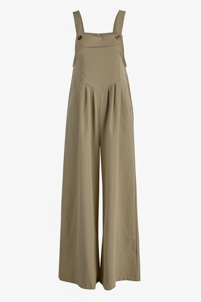 Square Neck Pocket Loose Jumpsuit(13 Colors)