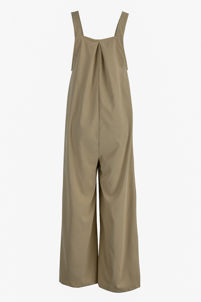Square Neck Pocket Loose Jumpsuit(13 Colors)