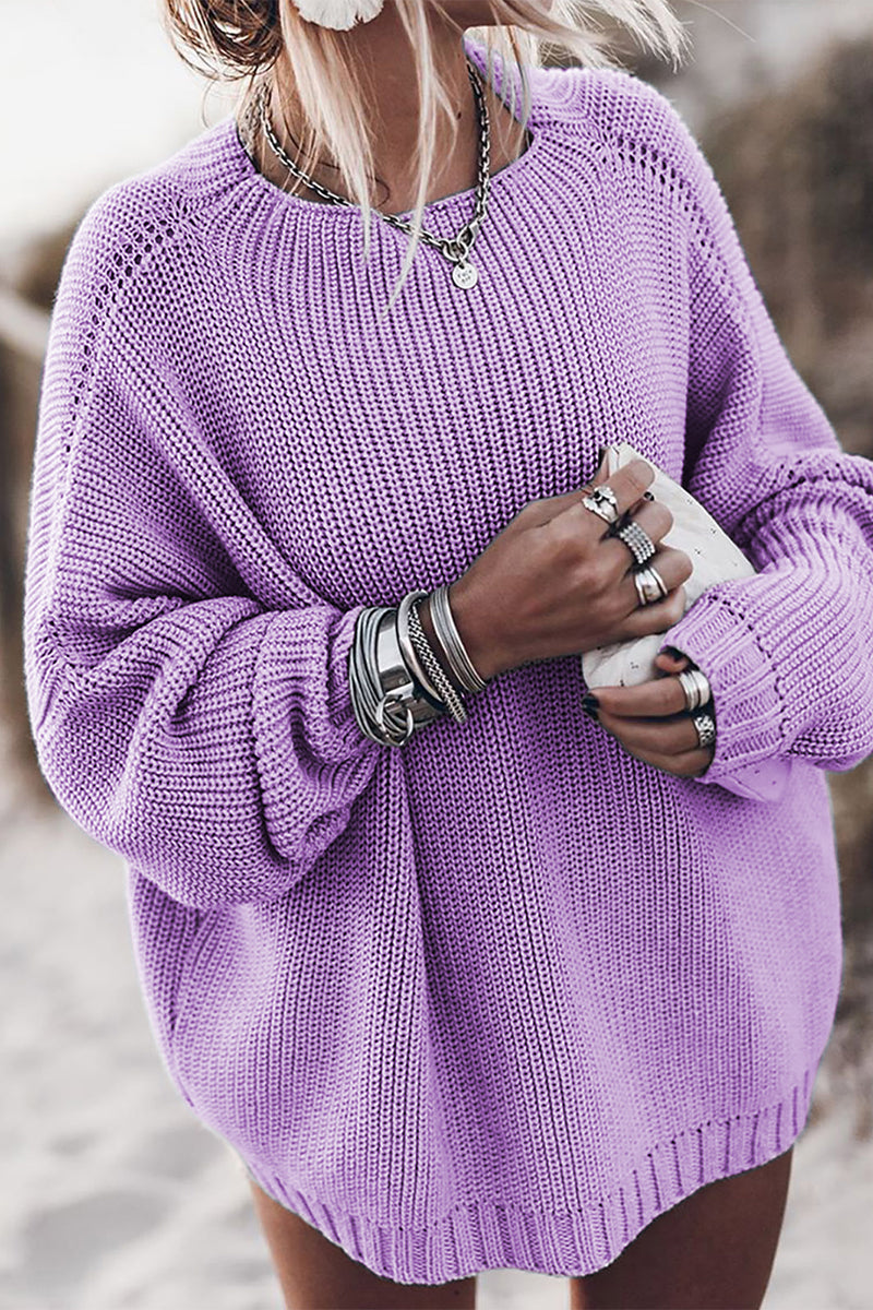 Street Color O Neck Sweaters(6 Colors)