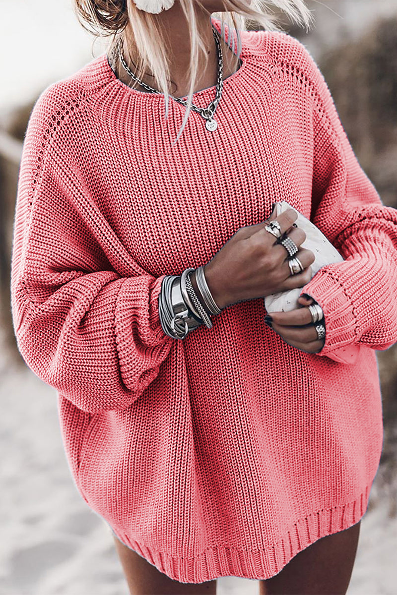 Street Color O Neck Sweaters(6 Colors)