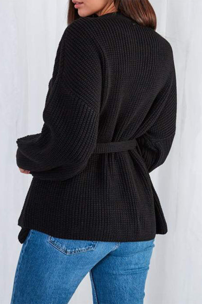 Bandage V Neck Cardigans(3 Colors)