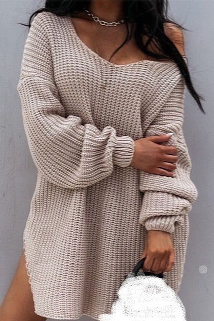 Color V Neck Sweaters