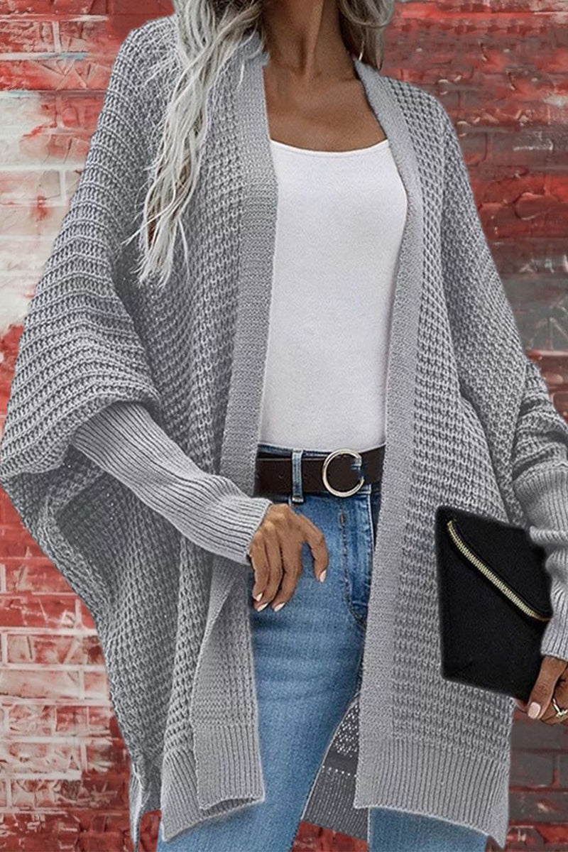 Color V Neck Bat Sleeve Cardigans(8 Colors)
