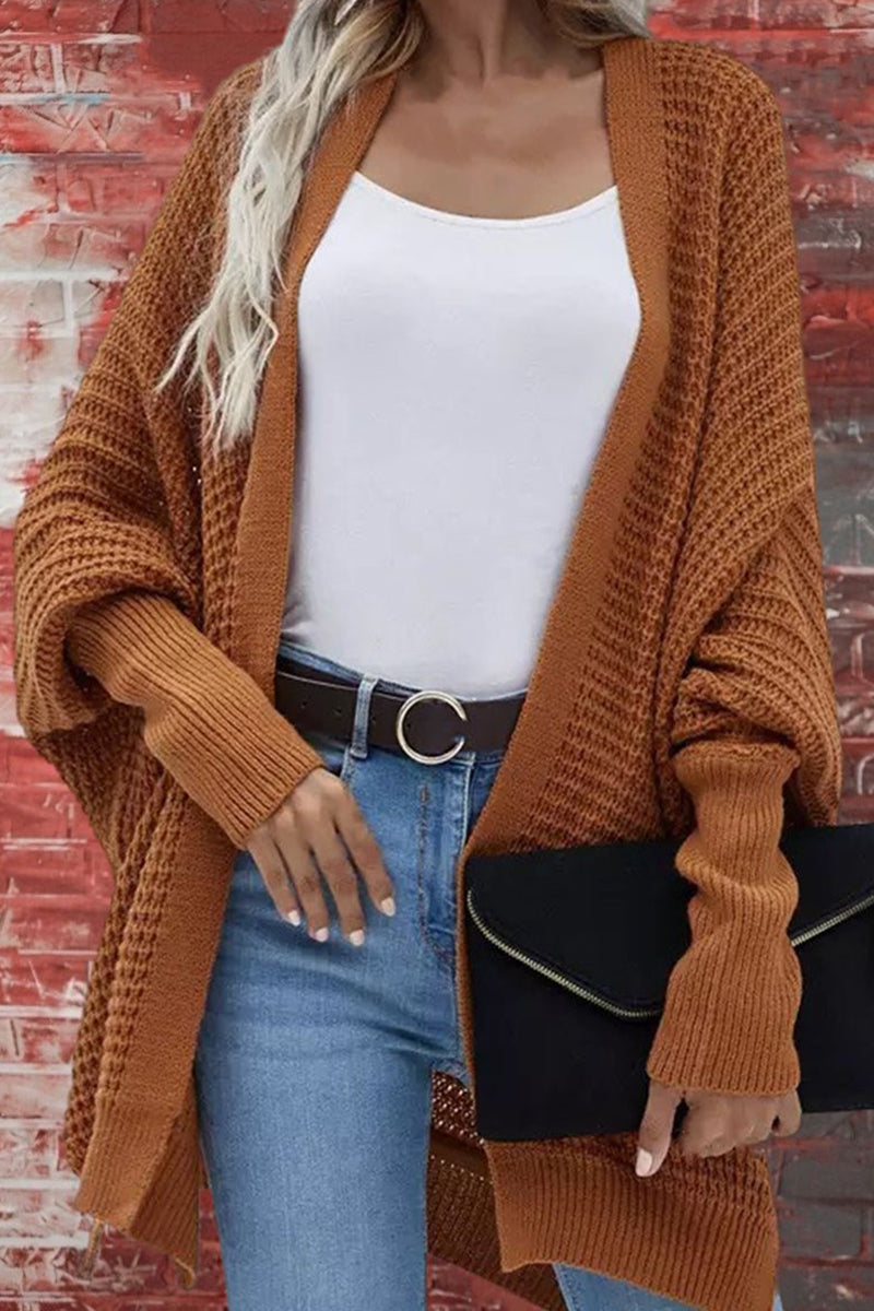 Color V Neck Bat Sleeve Cardigans(8 Colors)