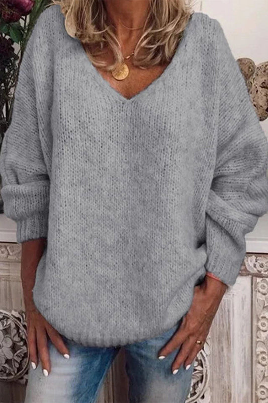 Color V Neck Sweaters