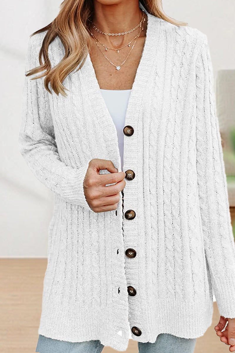 Buttons V Neck Cardigans(5 Colors)