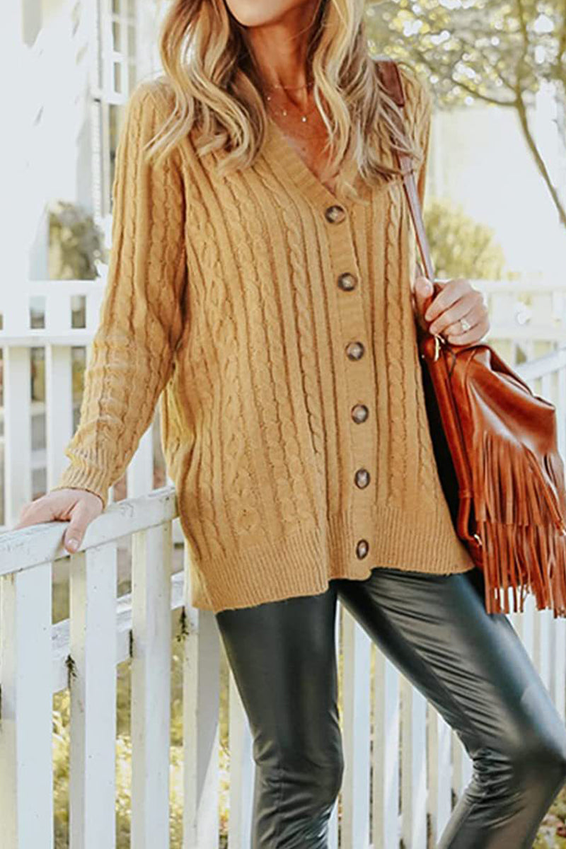 Buttons V Neck Cardigans(5 Colors)