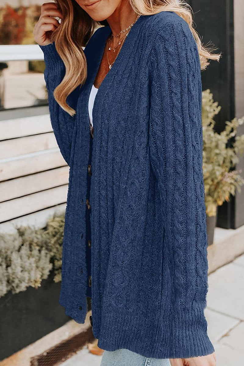 Buttons V Neck Cardigans(5 Colors)