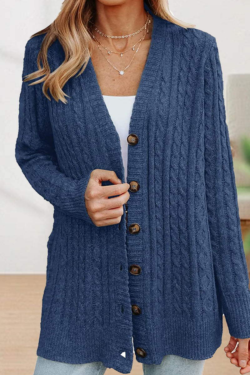 Buttons V Neck Cardigans(5 Colors)