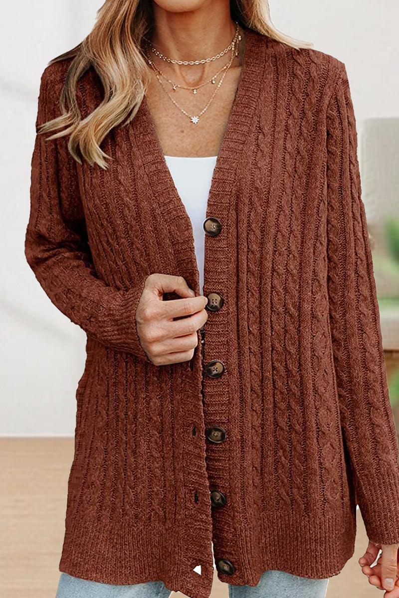 Buttons V Neck Cardigans(5 Colors)