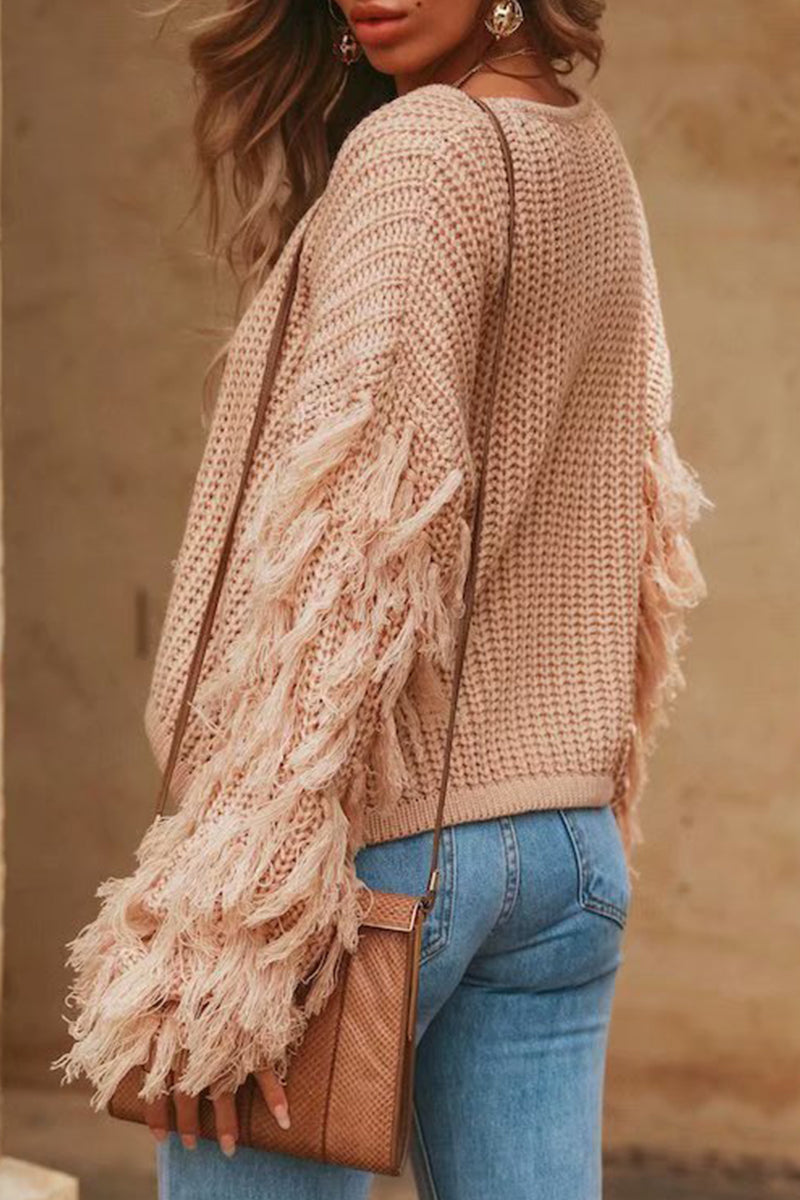 Tassel O Neck Sweaters(4 Colors)