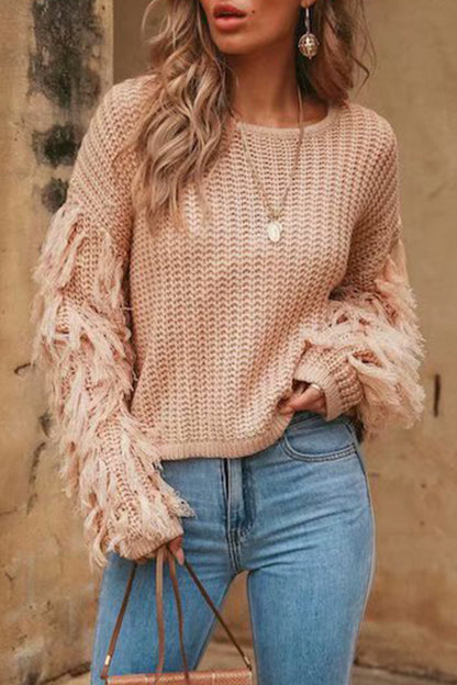Tassel O Neck Sweaters(4 Colors)