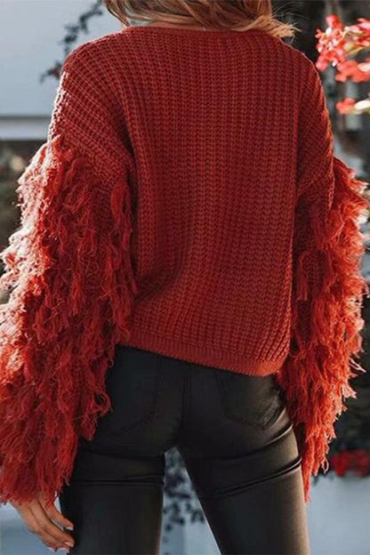 Tassel O Neck Sweaters(4 Colors)