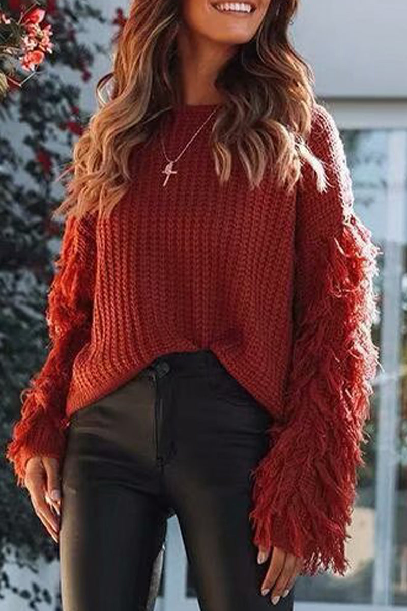 Tassel O Neck Sweaters(4 Colors)