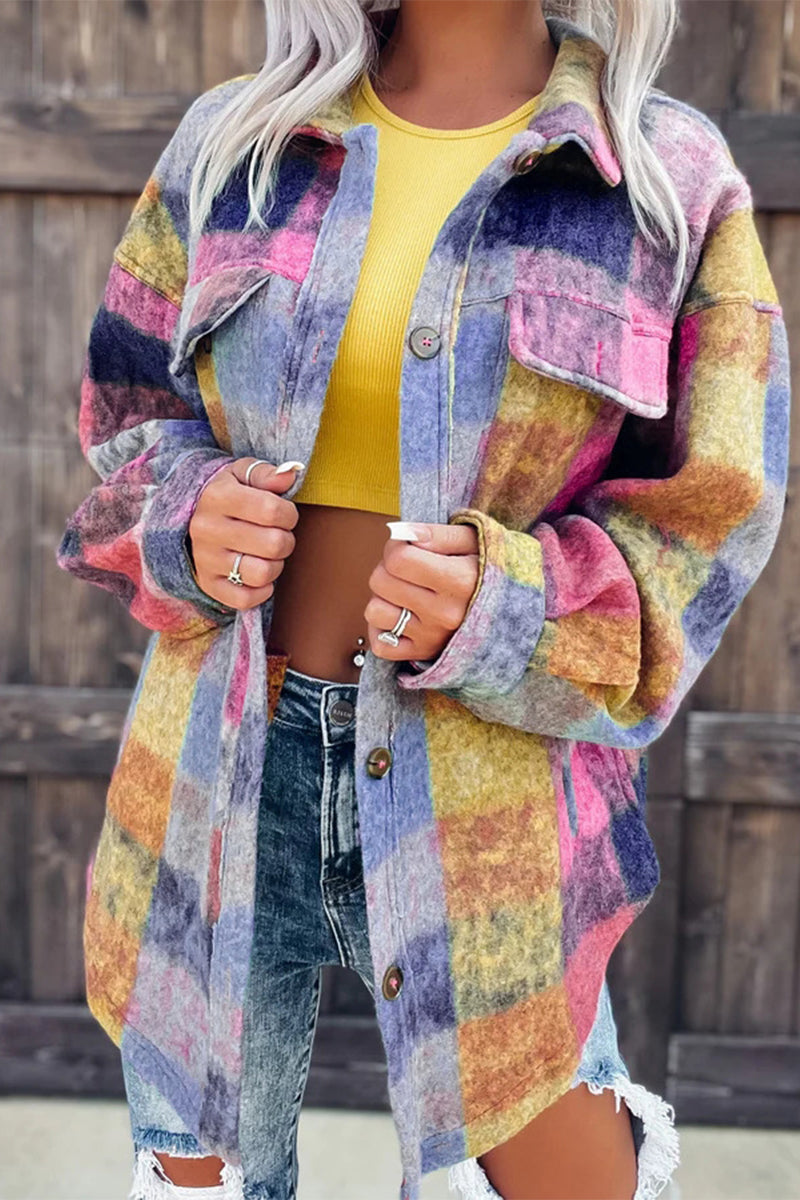Street Print Printing Turndown Collar Blouses(3 Colors)