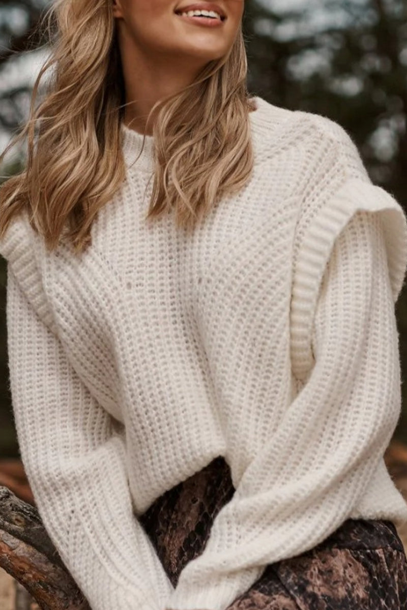 Sweet Patchwork O Neck Sweaters(3 Colors)
