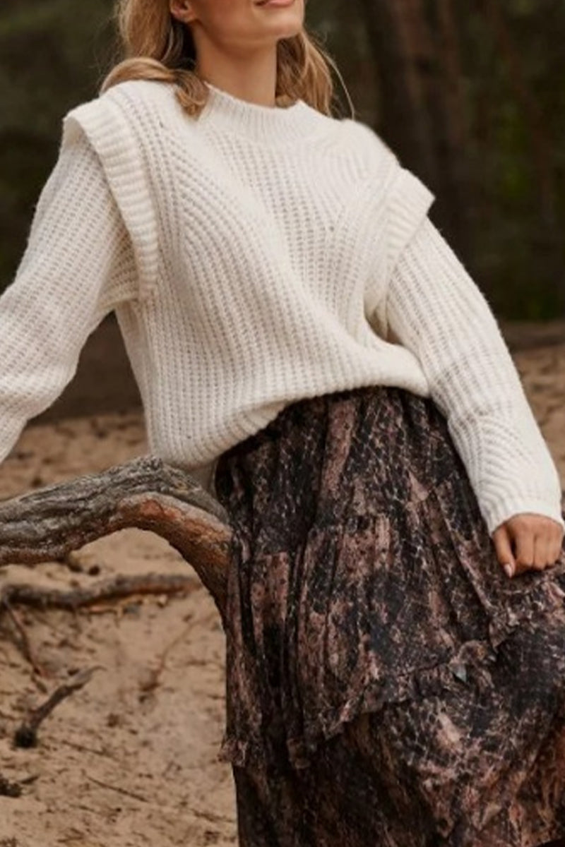 Sweet Patchwork O Neck Sweaters(3 Colors)