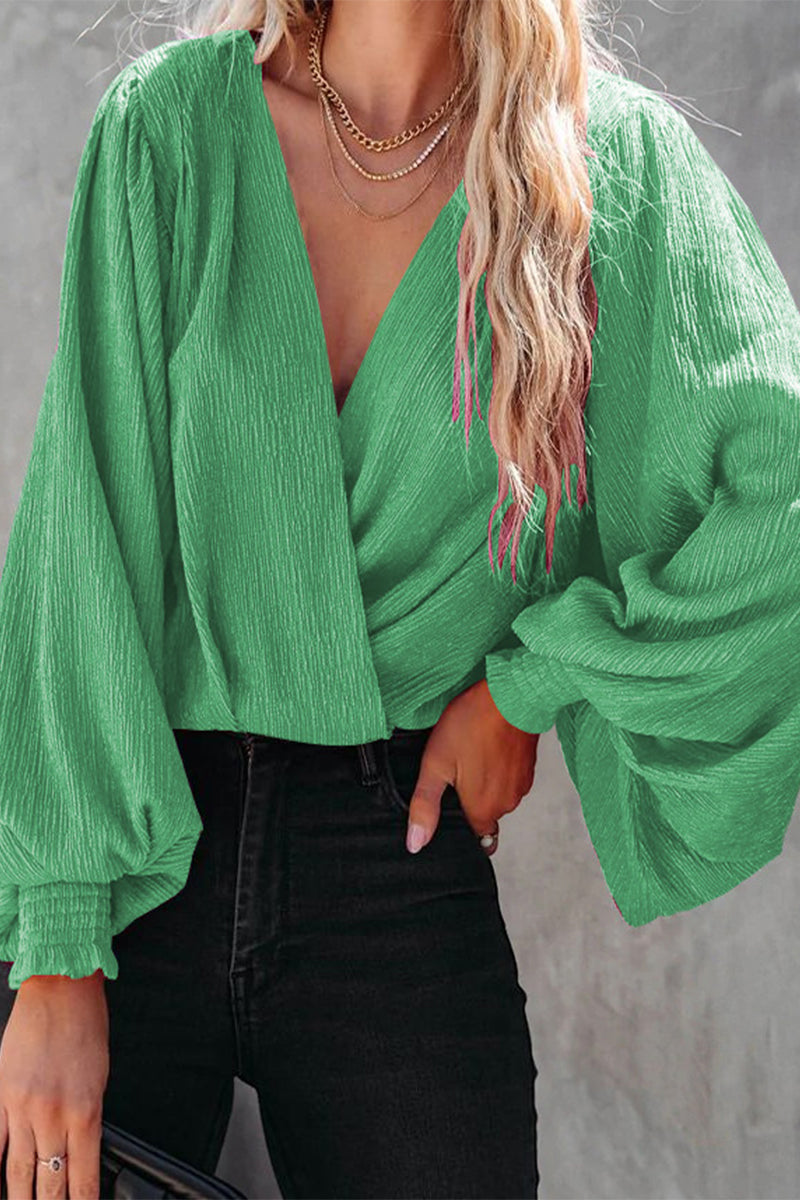 Sweet Color V Neck Blouses(3 Colors)